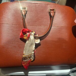 Louis Vuitton Tan Laptop Bag with Scarf Accent